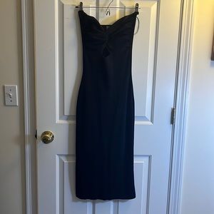 Black strapless body con dress from revolve.